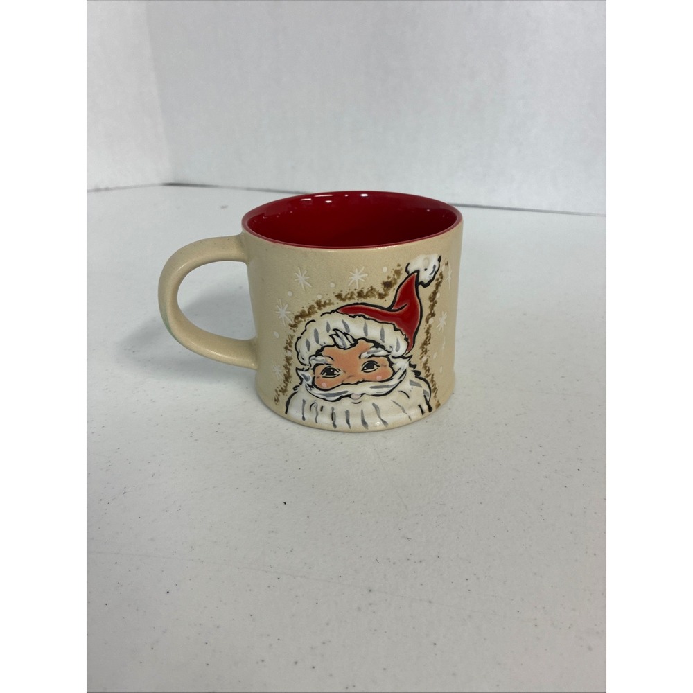 Eli + Ana Santa Claus Handmade Ceramic Mug Red Cream Christmas Holiday 2023